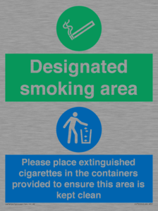 Designated smoking area
Please place extinguished cigarettes in the containers provided to ensure this area is kept clean